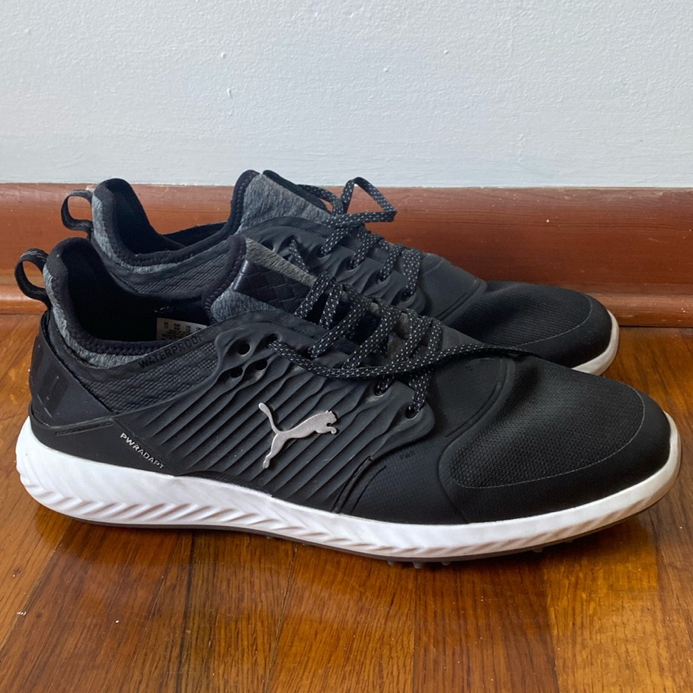 Puma Ignite Pwradapt Caged Waterproof Black Golf Shoes Men's Size 12